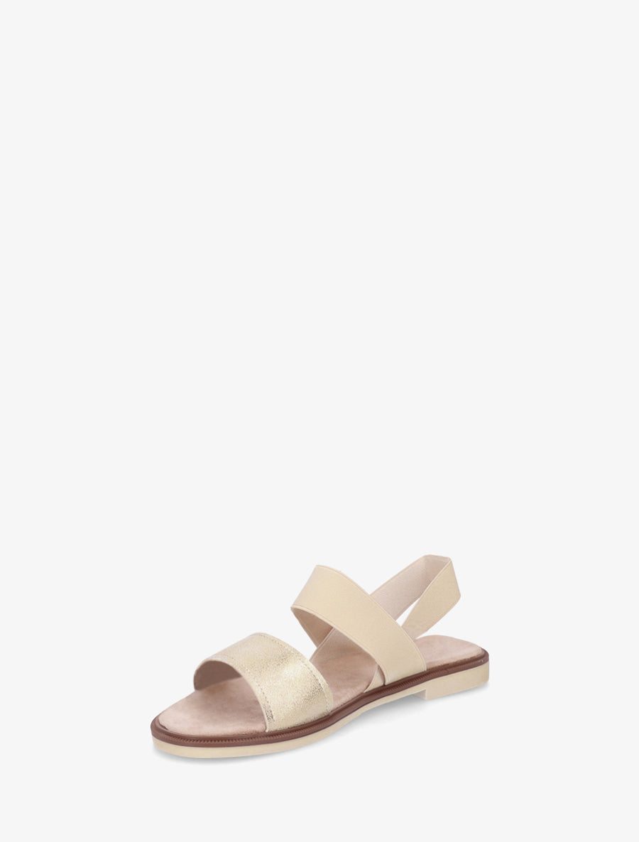 Sandales à tour de cheville élastiquée - Beige - 3