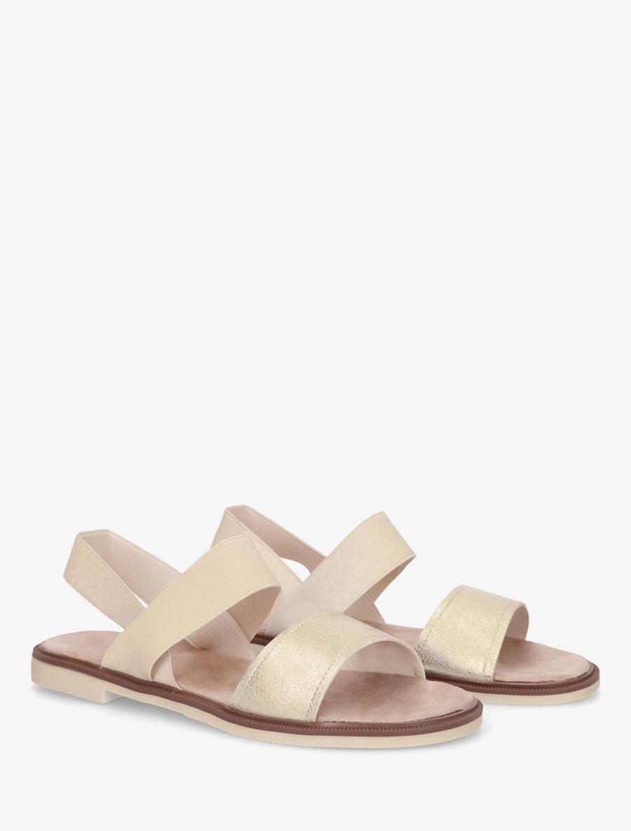 Sandales à tour de cheville élastiquée - Beige - 4
