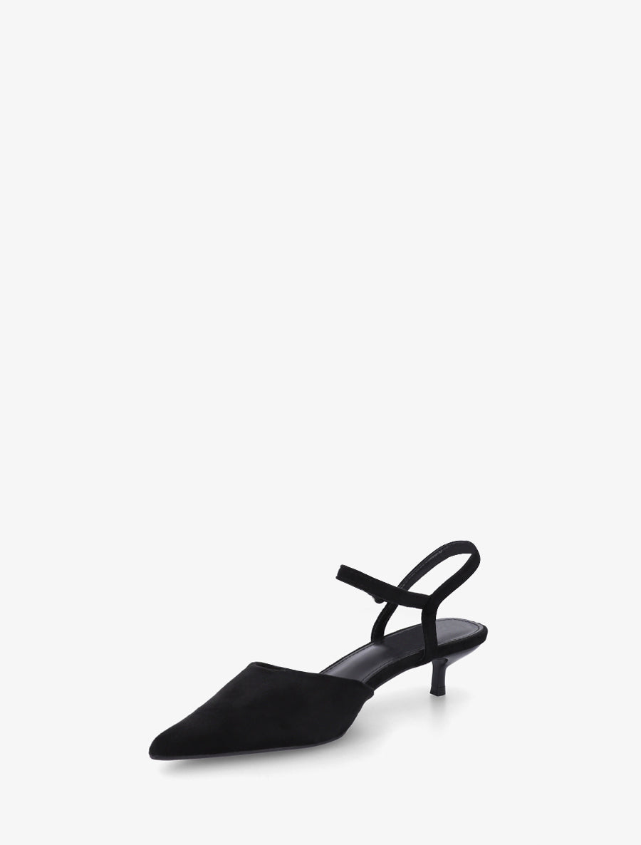 Escarpins en suédine à bout pointu - Noir - 3