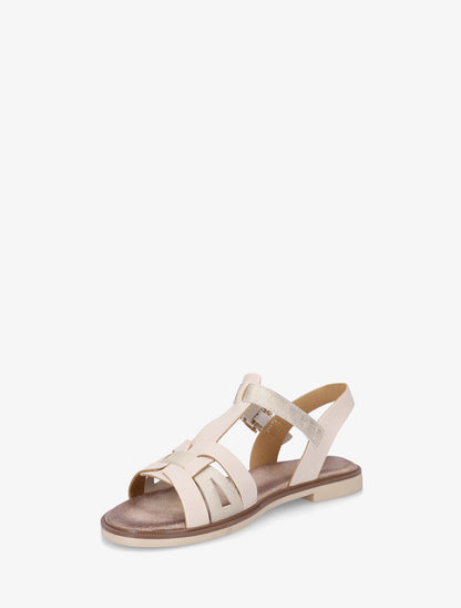 Sandales en simili effet entrelassé - Beige - 3