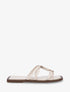 Mules plates à fines brides et bijou métal - Beige - 1