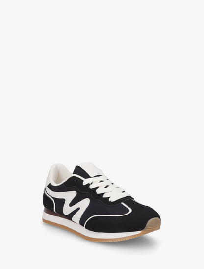 Sneakers à empiècement nubuck - Noir - 2