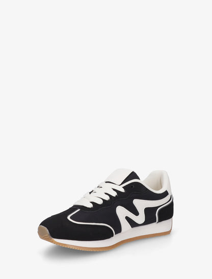 Sneakers à empiècement nubuck - Noir - 3