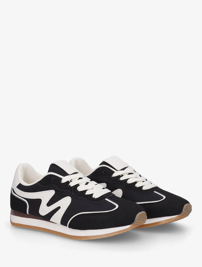 Sneakers à empiècement nubuck - Noir - 4