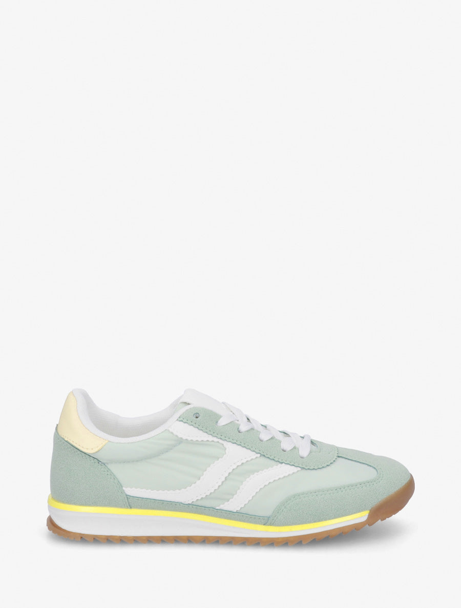 Sneakers classiche con bande dentellate - Verde mandorla