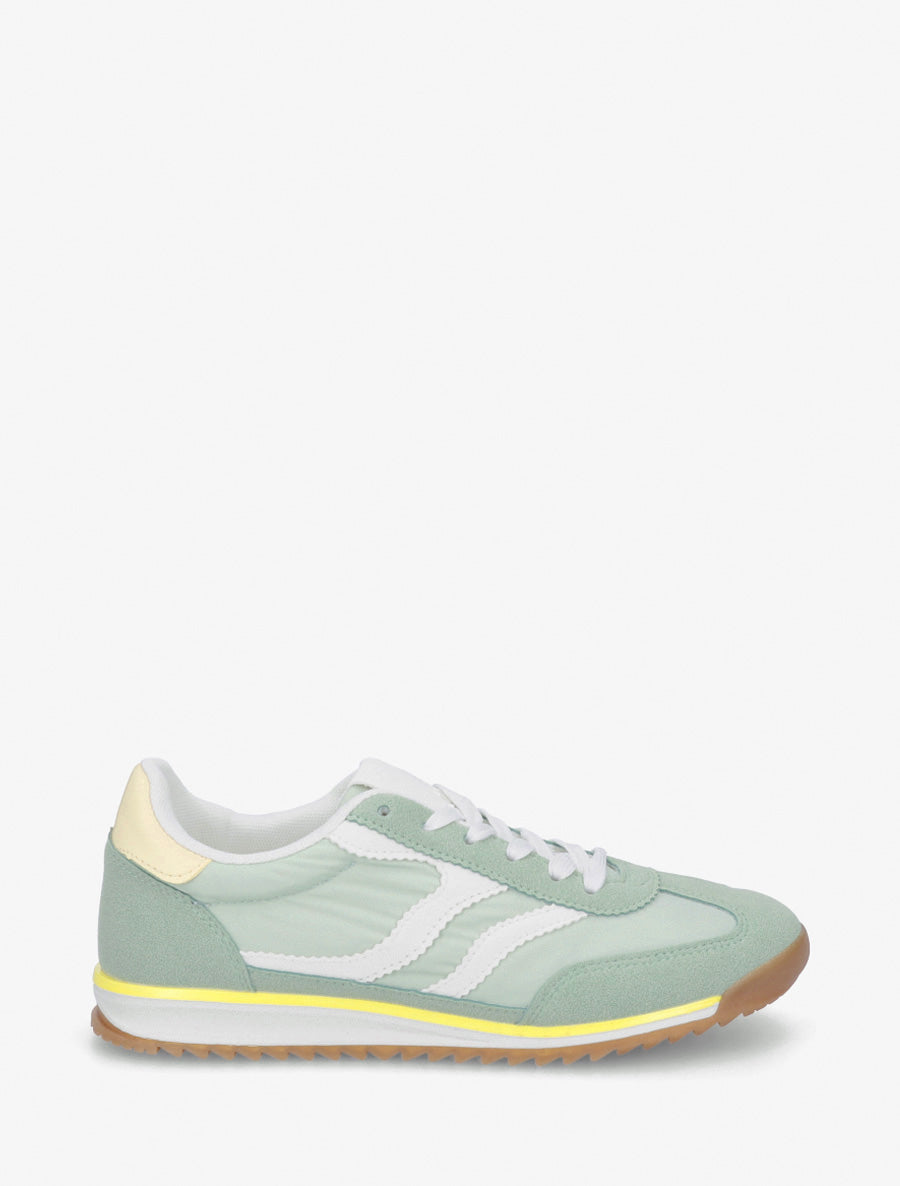 Sneakers classiche con bande dentellate - Verde mandorla