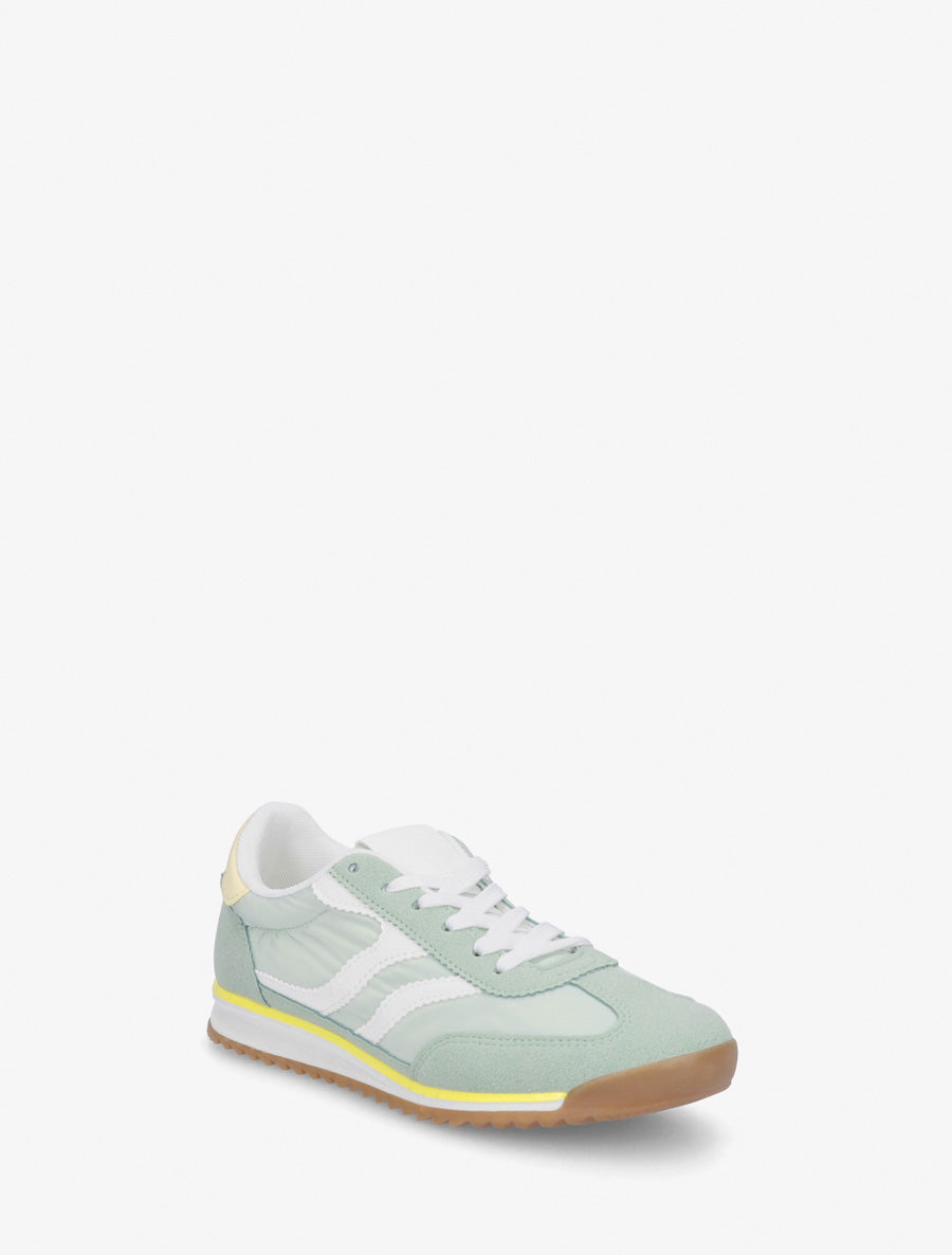 Sneakers classiche con bande dentellate - Verde mandorla