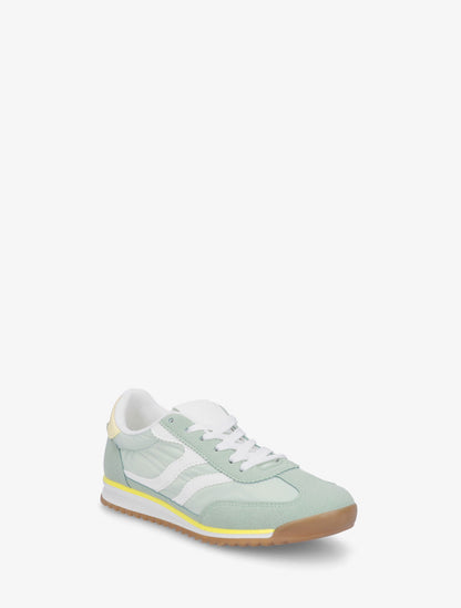 Sneakers classiche con bande dentellate - Verde mandorla