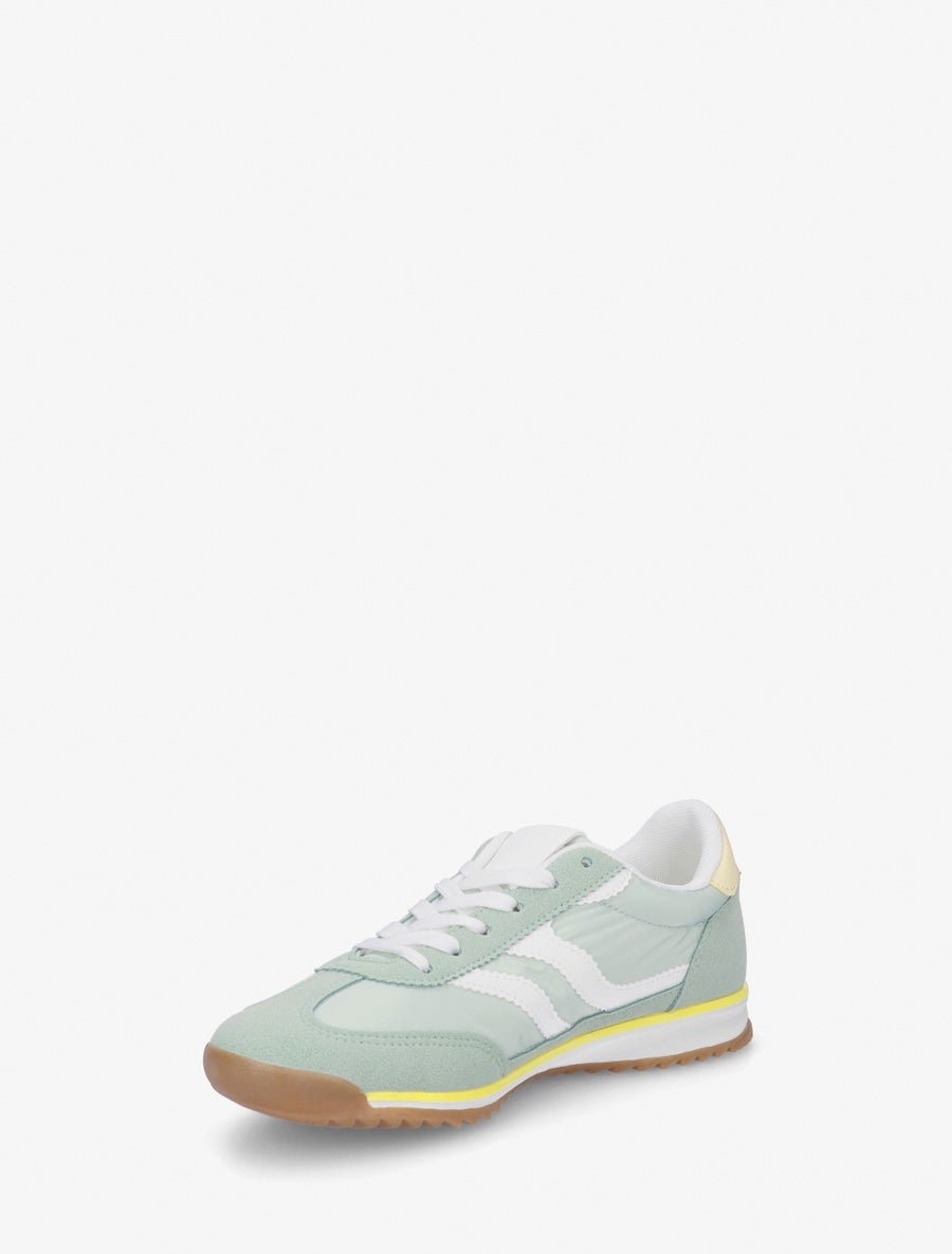 Sneakers classiche con bande dentellate - Verde mandorla