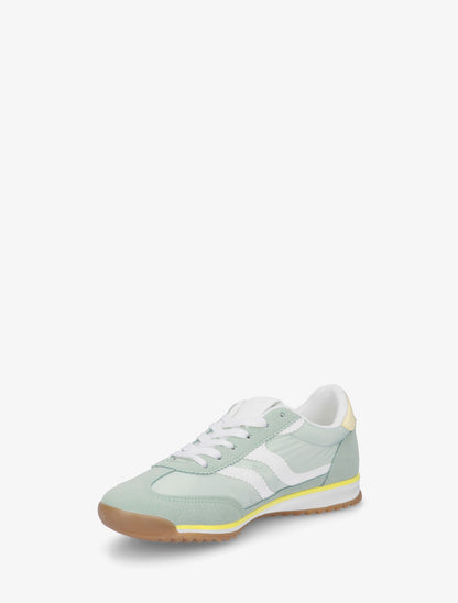 Sneakers classiche con bande dentellate - Verde mandorla