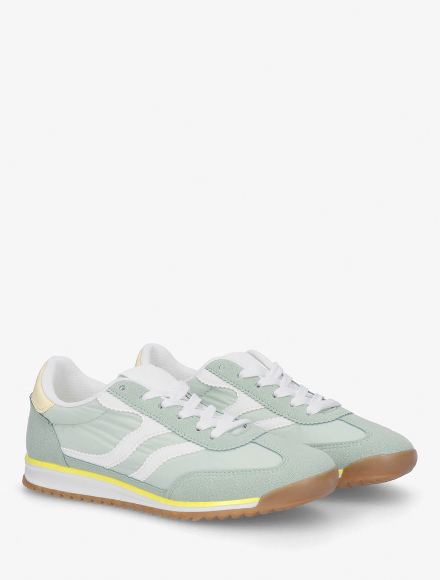 Sneakers classiche con bande dentellate - Verde mandorla