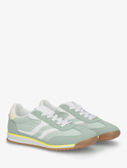 Sneakers classiche con bande dentellate - Verde mandorla