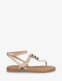 Nu-pieds à entredoigt et bijoux métalliques - Taupe - 1