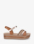 Sandales à plateforme et brides ornées de strass - Camel - 5