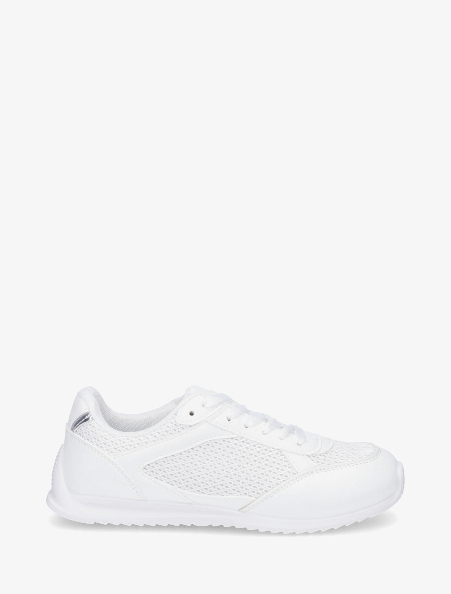 Baskets casual en tissu et simili - Blanc - 1