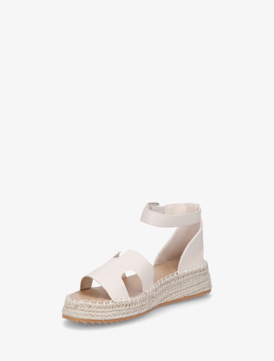 Sandales en simili style espadrilles - Beige - 3