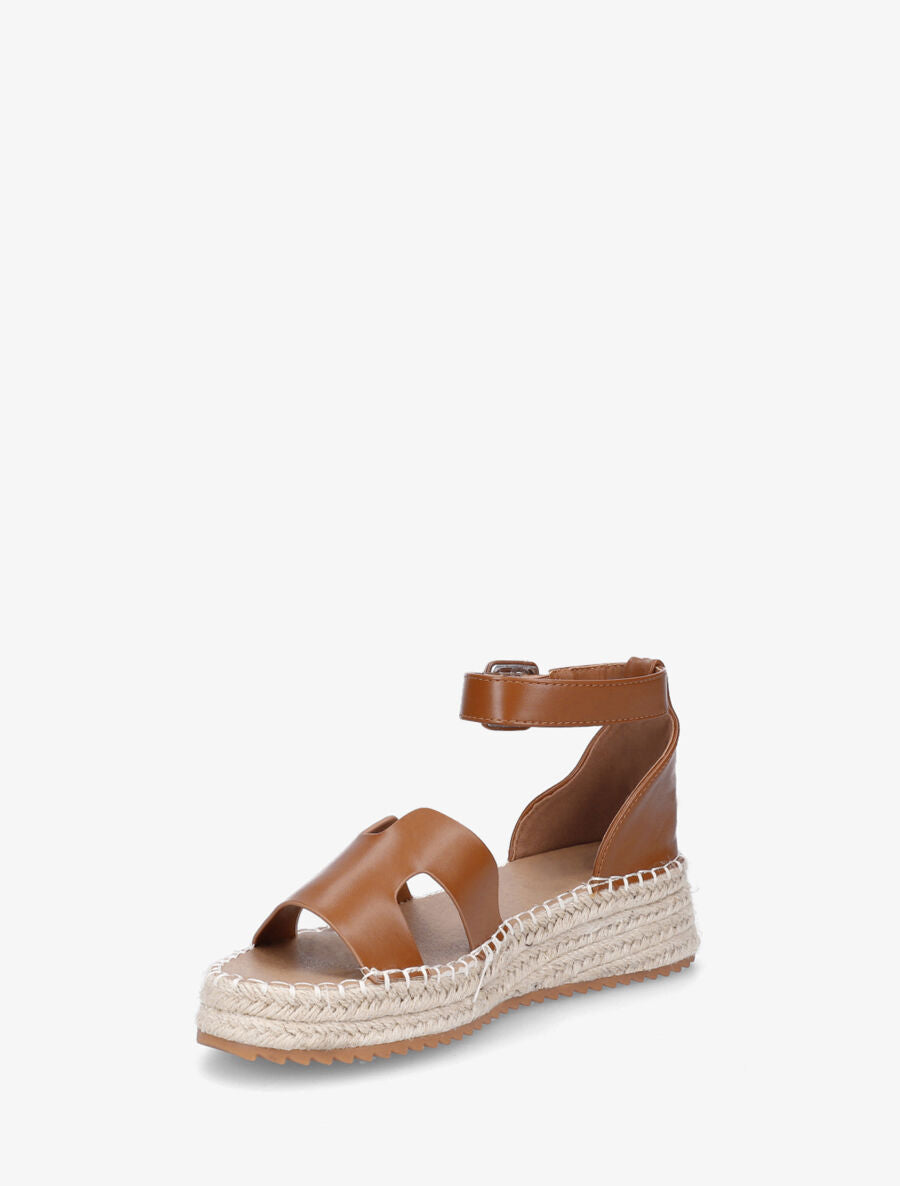 Sandales en simili style espadrilles - Camel - 3
