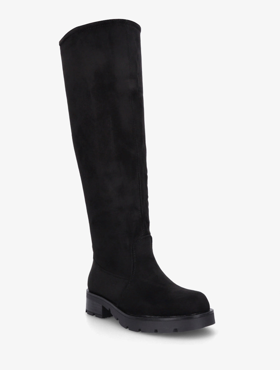 Bottes en suédine unies - Noir - 2