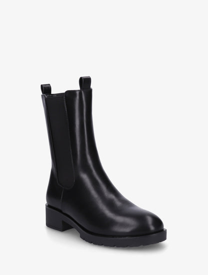 Bottines montantes en simili à cheville élastiquée - Noir - 2