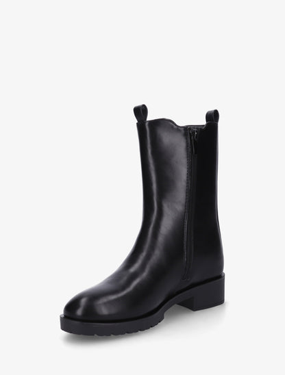 Bottines montantes en simili à cheville élastiquée - Noir - 3