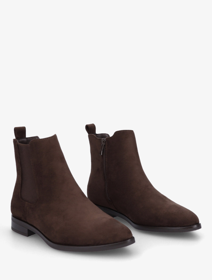 Bottines en suédine à bouts pointus - Marron - 4