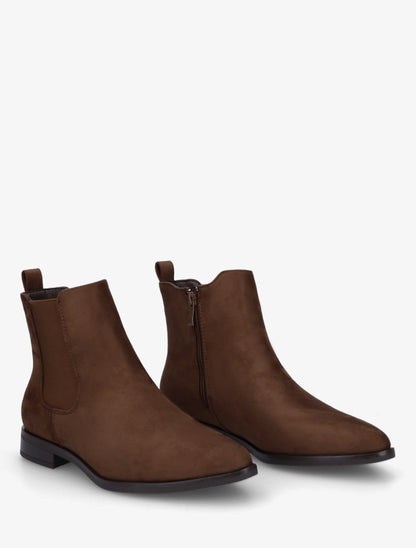 Bottines en suédine à bouts pointus - Chocolat - 4