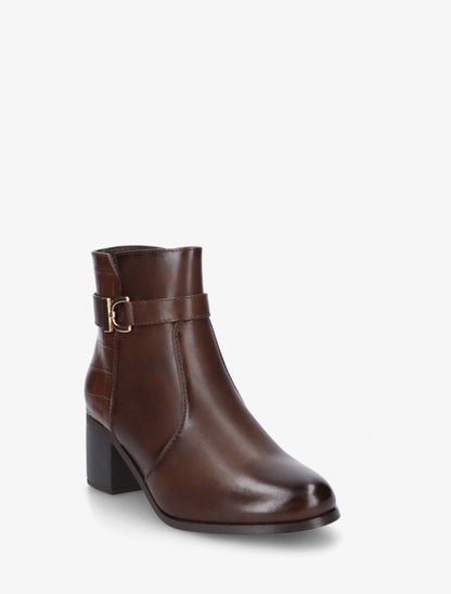 Bottines à contrefort effet croco - Marron - 2