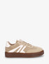Sneakers à empiècement tissu et bandes contrastantes - Taupe - 1