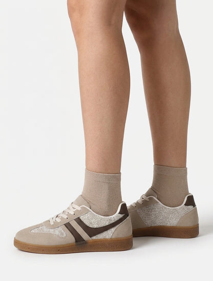 Sneakers con inserto in tessuto effetto tweed - Talpa