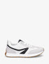Sneakers à empiècement tissu et effet nubuck - Blanc - 1