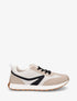 Sneakers à empiècement tissu et effet nubuck - Taupe - 1