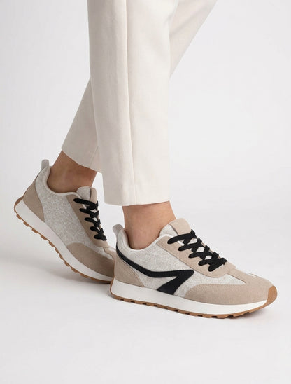 Sneakers con inserto in tessuto ed effetto nabuk - Talpa