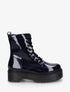 Bottines montantes vernies à lacets - Bleu nuit - 1