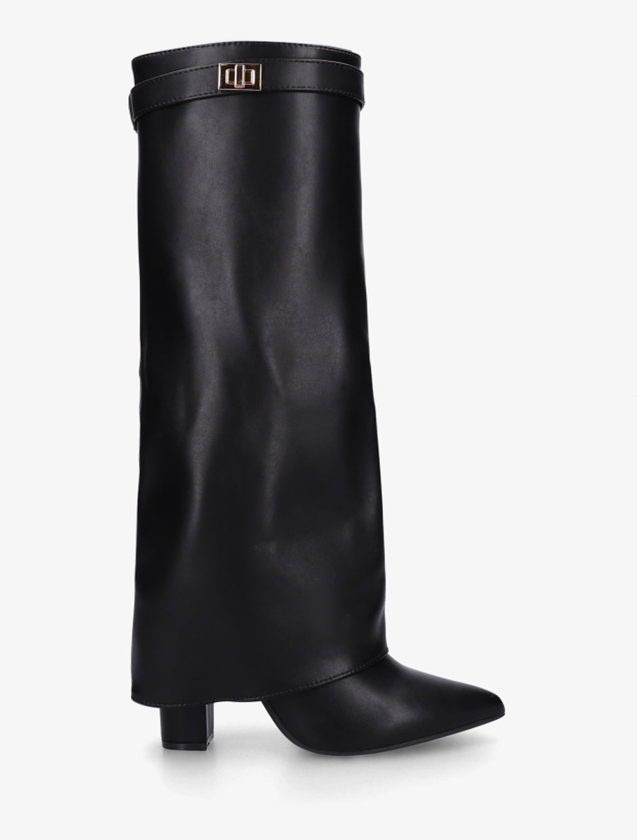 Bottes en simili à revers - Noir - 1