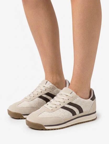 Sneakers in tessuto effetto tweed - Beige