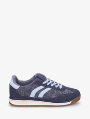 Sneakers en tissu effet tweed - Bleu - 1