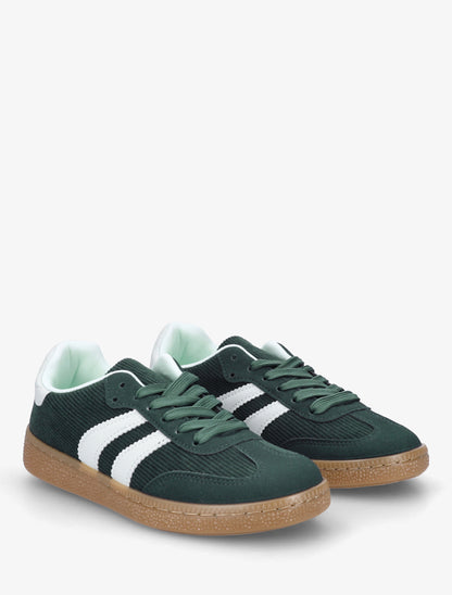 Sneakers en tissu côtelé - Vert sapin - 4