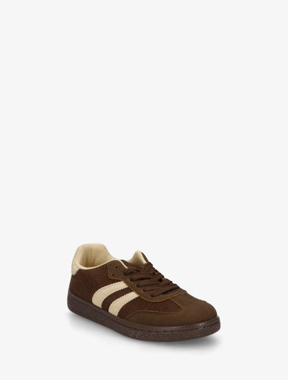 Sneakers en tissu côtelé - Marron - 2
