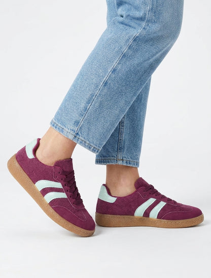 Sneakers in tessuto a coste - Viola