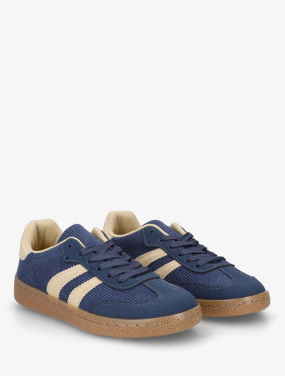 Sneakers en tissu côtelé - Bleu - 4