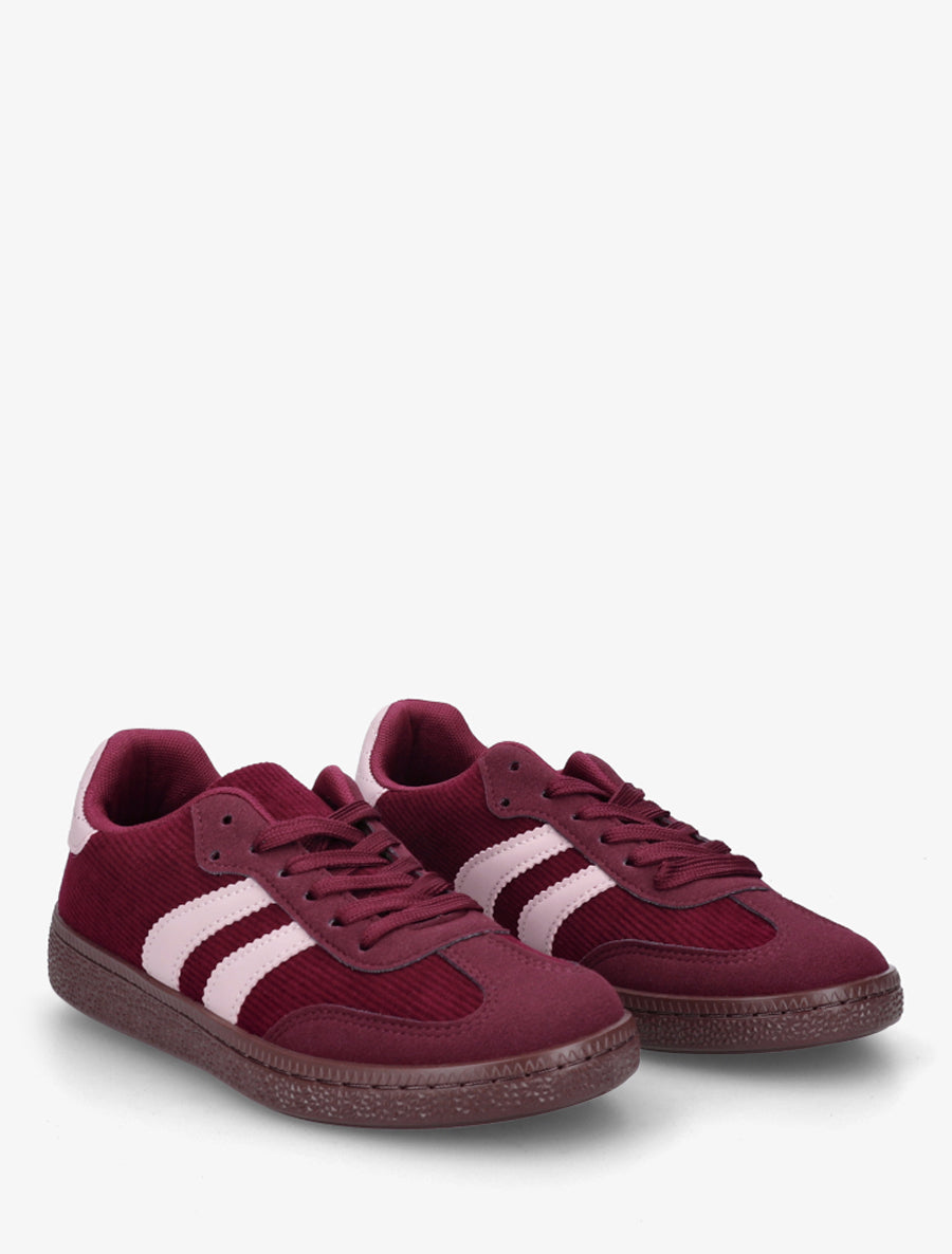 Sneakers en tissu côtelé - Lie de vin - 4