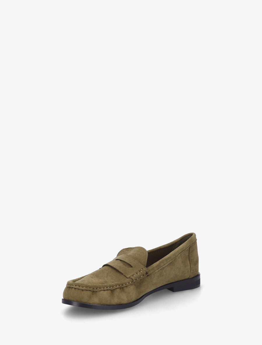 Mocassins en suédine effet froncé - Kaki - 3