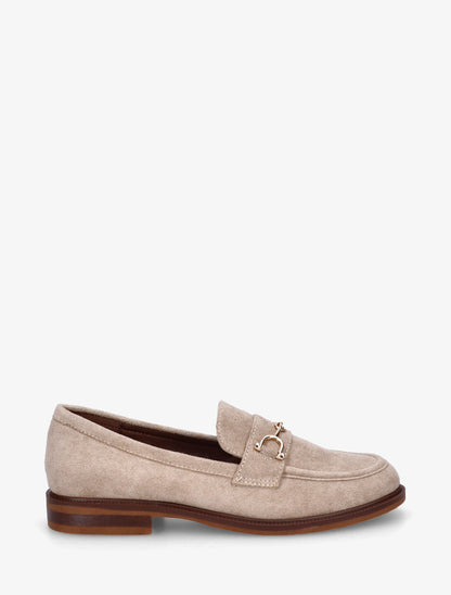 Mocassins en suédine à boucle métallique - Taupe - 1