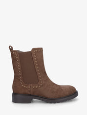 Bottines élastiquées en suédine - Marron - 1
