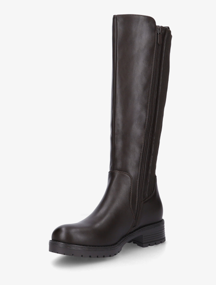Bottes élastiquées en tissu côtelé - Chocolat - 3