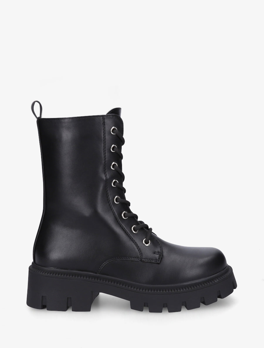 Bottines montantes à lacets - Noir - 1