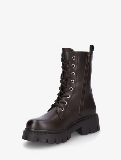 Bottines montantes à lacets - Chocolat - 3