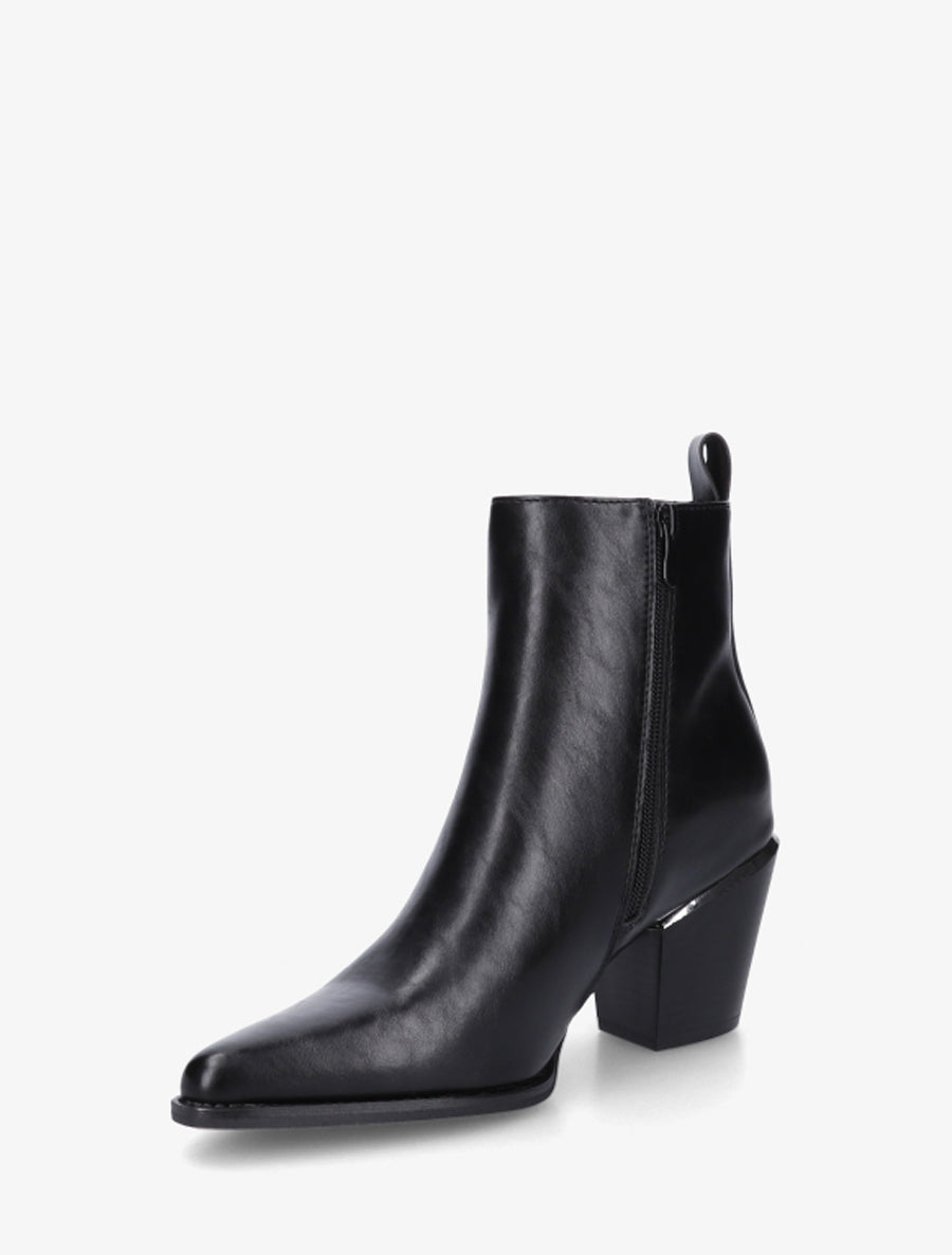 Bottines en simili style santiags - Noir - 3