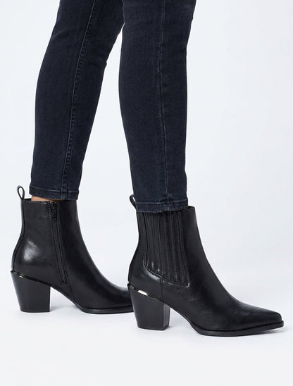 Stivaletti in similpelle stile texano - Nero