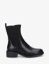 Bottines élastiquées en simili - Noir - 1